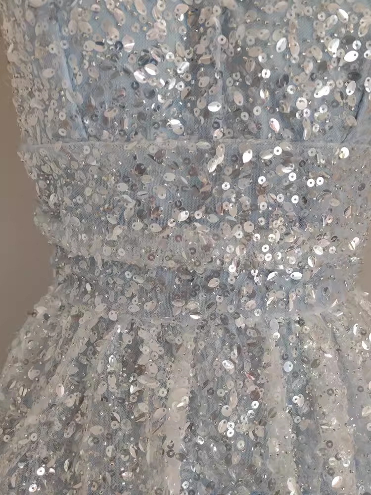 Sexy A line Straps Sequin Travel Vacation Dress Short Birthday Dress
