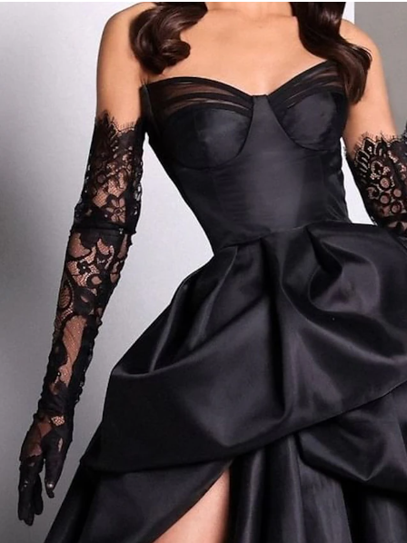 Sexy Ball Gown Strapless Burgundy Long Slit Party Dress Prom Dresses