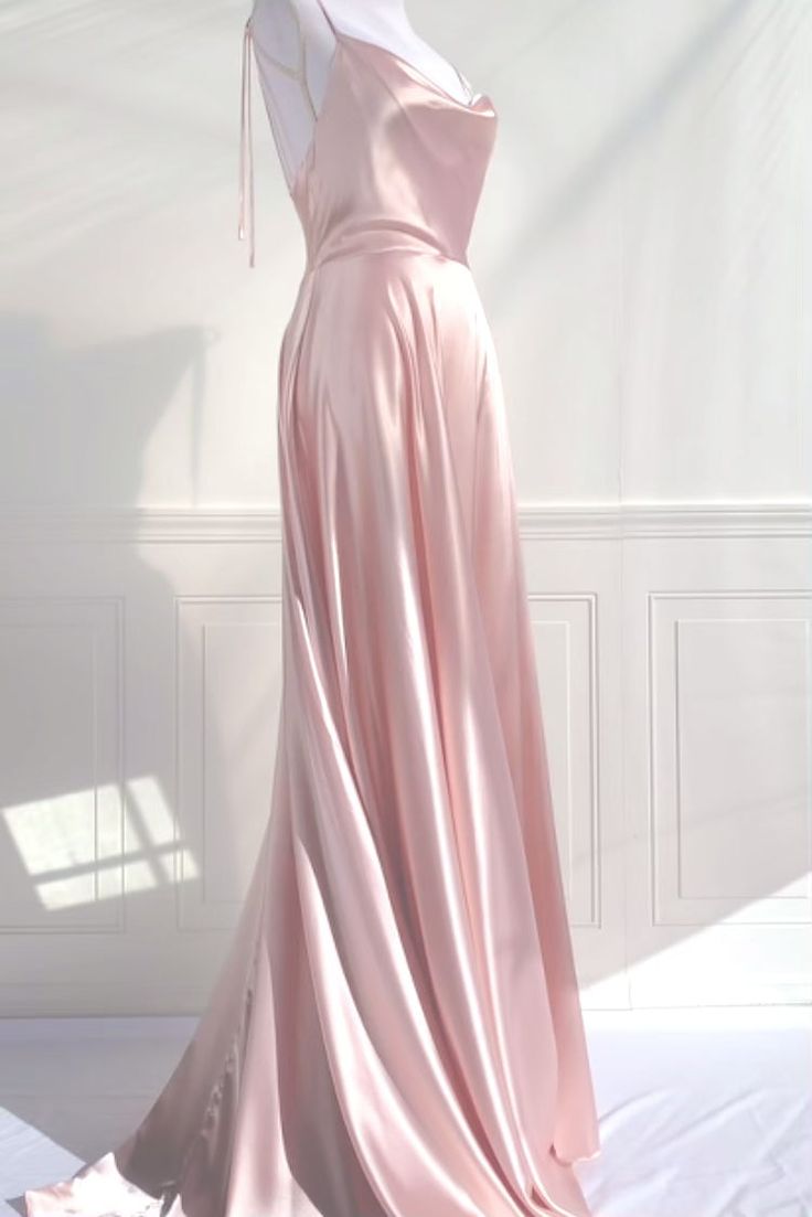 A Line Pink Long Prom Dresses Formal Graduation Party Dress Evening Dress