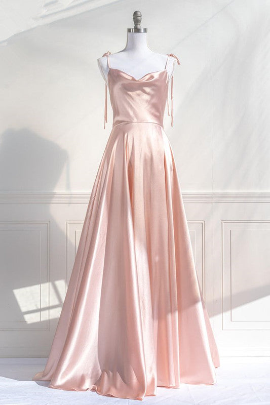 A Line Pink Long Prom Dresses Formal Graduation Party Dress Evening Dress