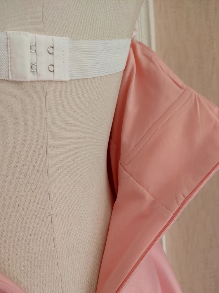 Cute A line Strapless Pink Vacation Dress Satin Women Dresses