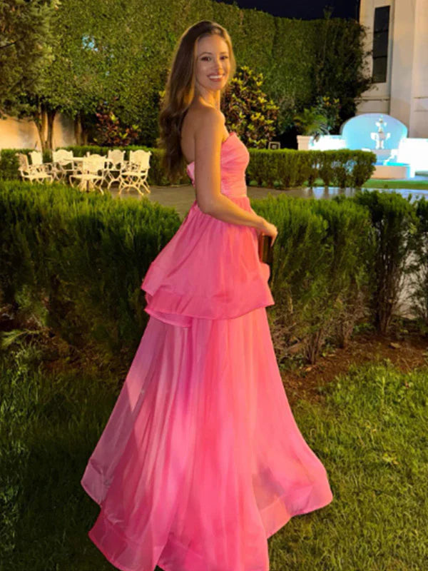 Sweetheart Sleeveless A-line Tulle Long Prom Dresses For Party