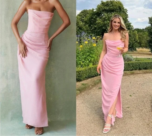 Simple Sweetheart Sleeveless Mermaid Satin Long Evening Prom Dresses