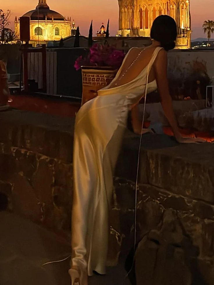 Sexy Mermaid Jewel Ivory Satin Floor Length Evening Dress Prom Dresses