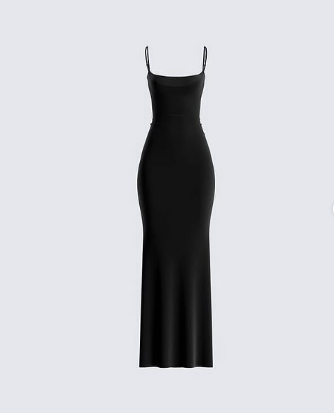 Sexy Mermaid Spaghetti Straps Floor Length Black Evening Dress Prom Dresses