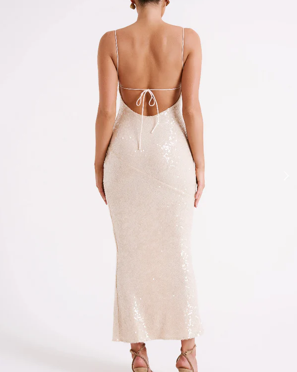 Sexy Mermaid Spaghetti Straps Floor Length Sequin Evening Dress Prom Dresses