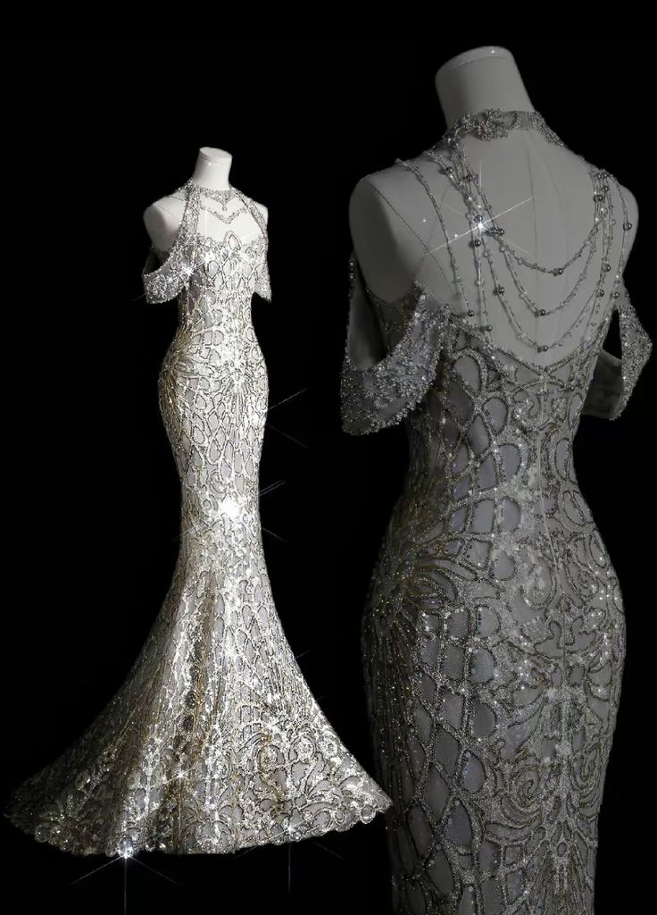 Classy Mermaid Off The Shoulder Silver Sequin Long Party Dress Prom Dresses