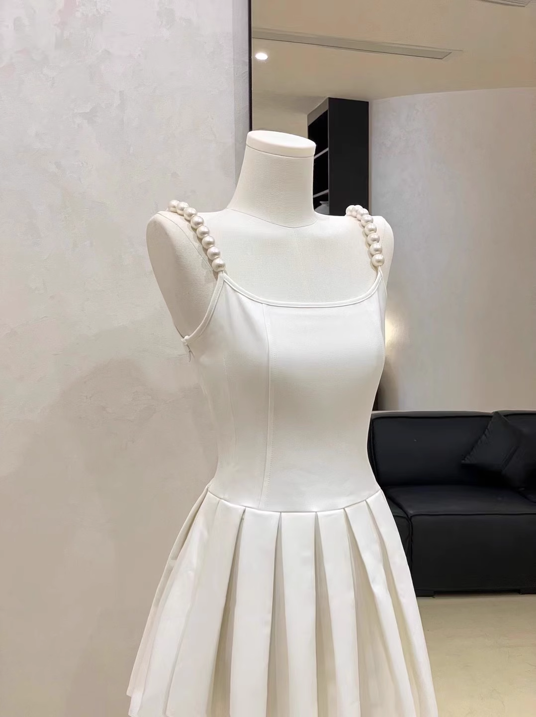 Cute A line Spaghetti Straps Ruffled White Women's Short Vacation Dresses