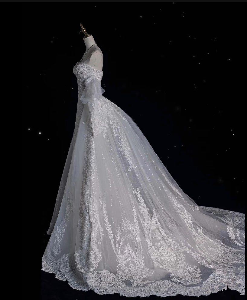 Sexy Mermaid Sweetheart Long Sleeves White Lace Wedding Dresses Brides Dress