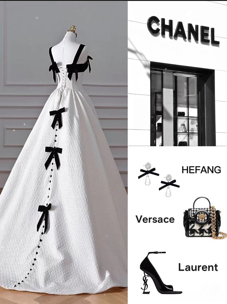 Vintage Fashion A line Straps White Satin Floor Length Evening Dress Prom Dresses