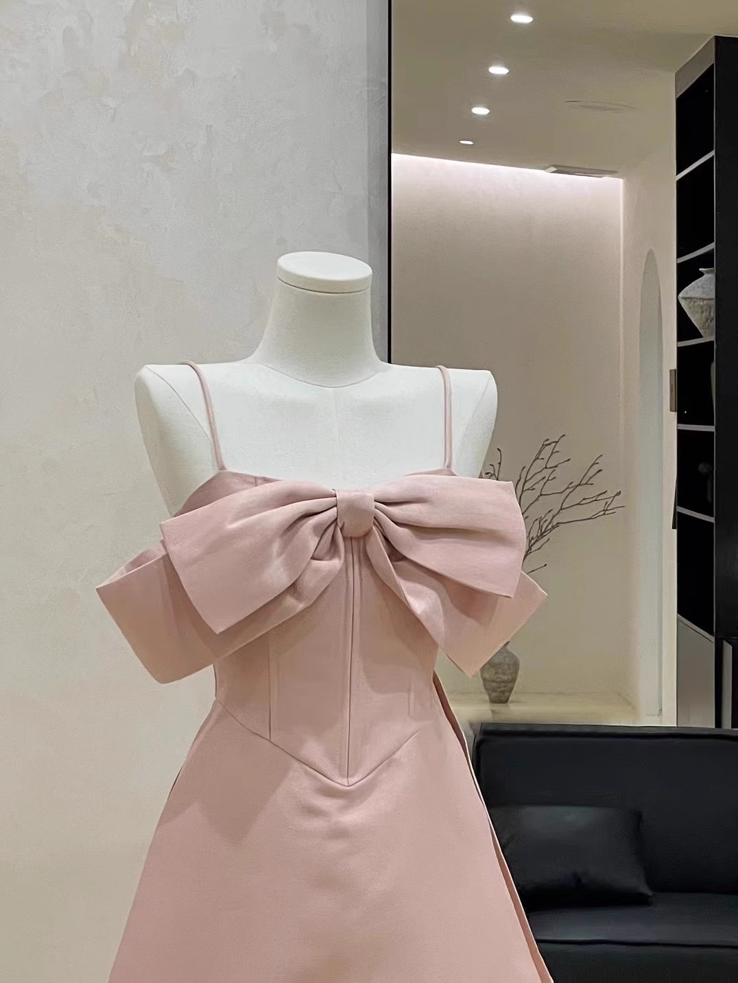 Sexy A Line Spaghetti Straps Ruffled Pink Women's Short Holiday Dresses Party Dress