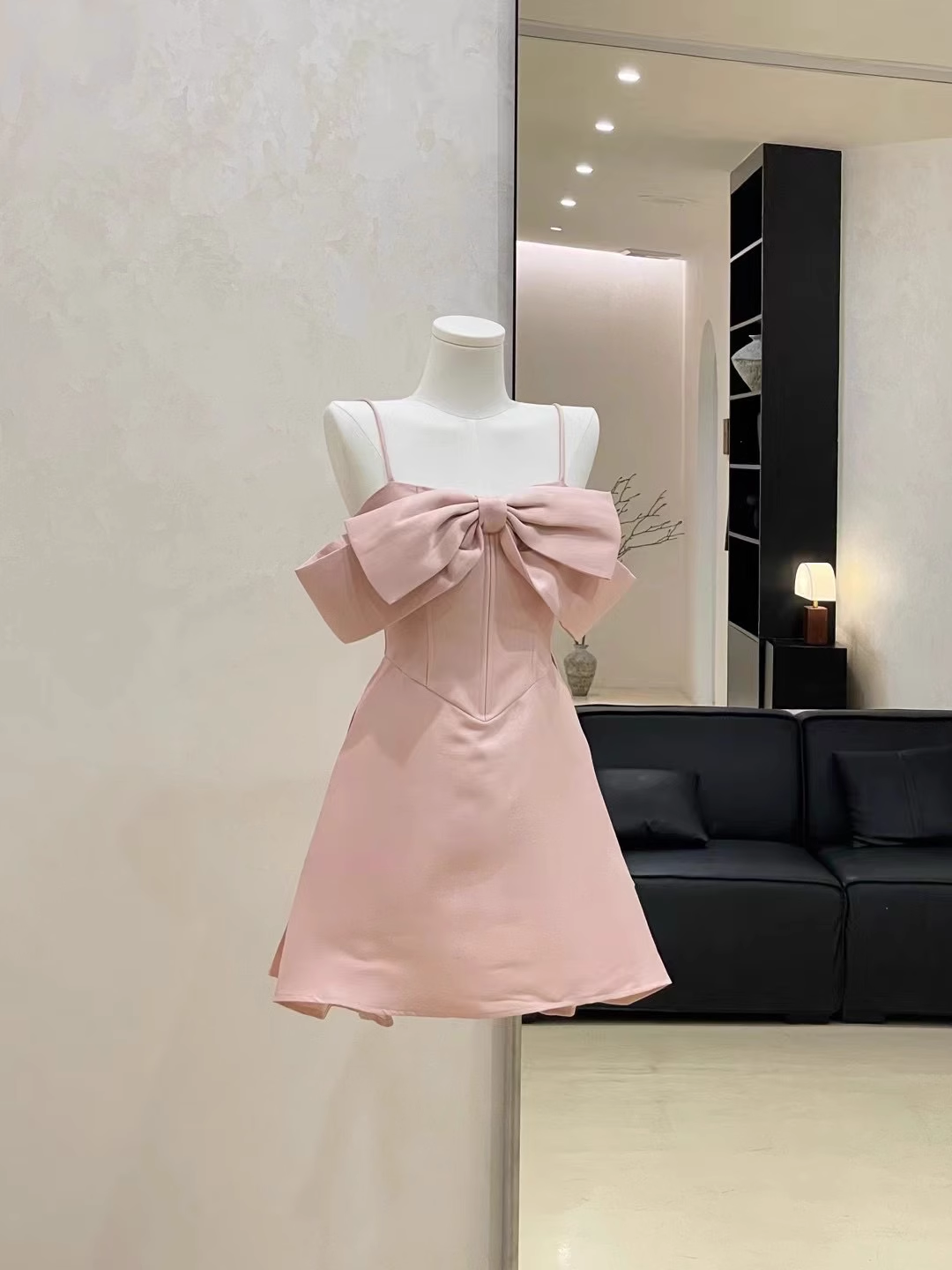 Sexy A Line Spaghetti Straps Ruffled Pink Women's Short Holiday Dresses Party Dress