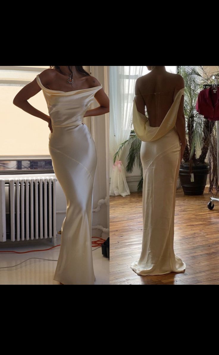 Gorgeous Mermaid Off The Shoulder Floor-length Satin Evening Dress Prom Dresses