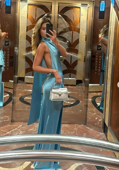 Modest Mermaid High Neckline Blue Evening Dress Long Prom Dresses