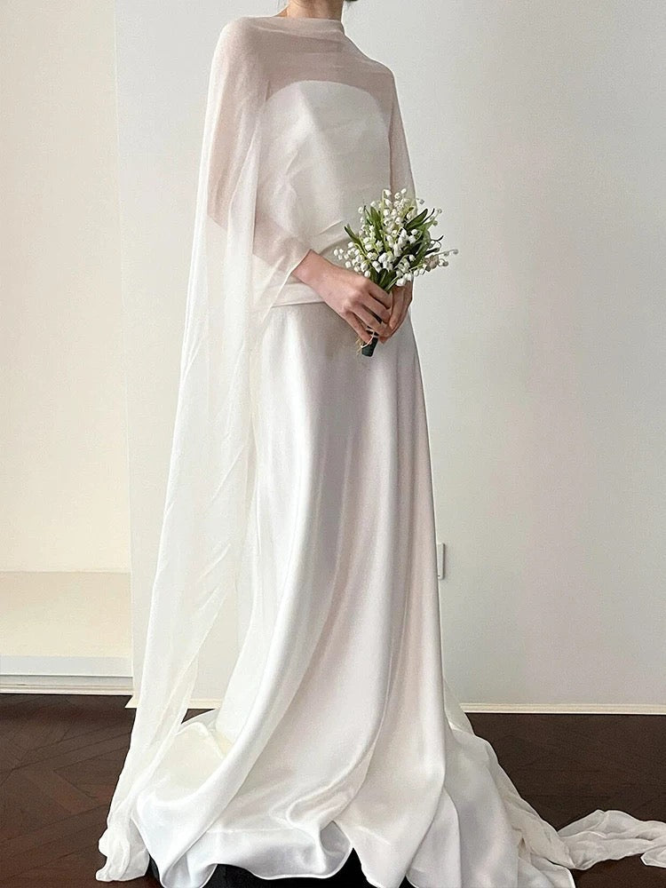 Unique Mermaid Strapless Pleats Satin Wedding Dresses Brides Dress