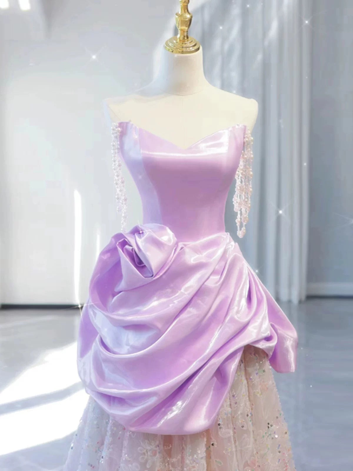 Pretty A-line Sweetheart Lilac Long Prom Dress Evening Dress Formal Dress
