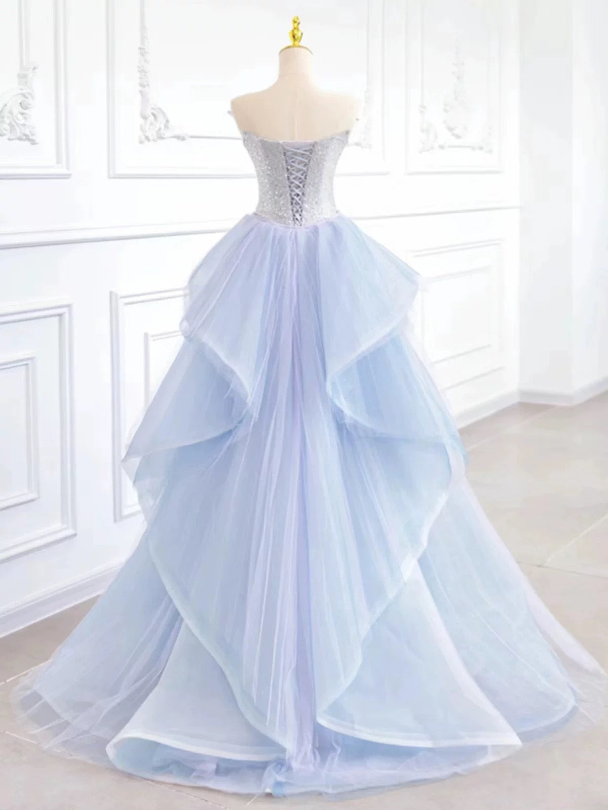 Pretty Mermaid Sweetheart Sequin Long Prom Dress Evening Dress Formal Dress