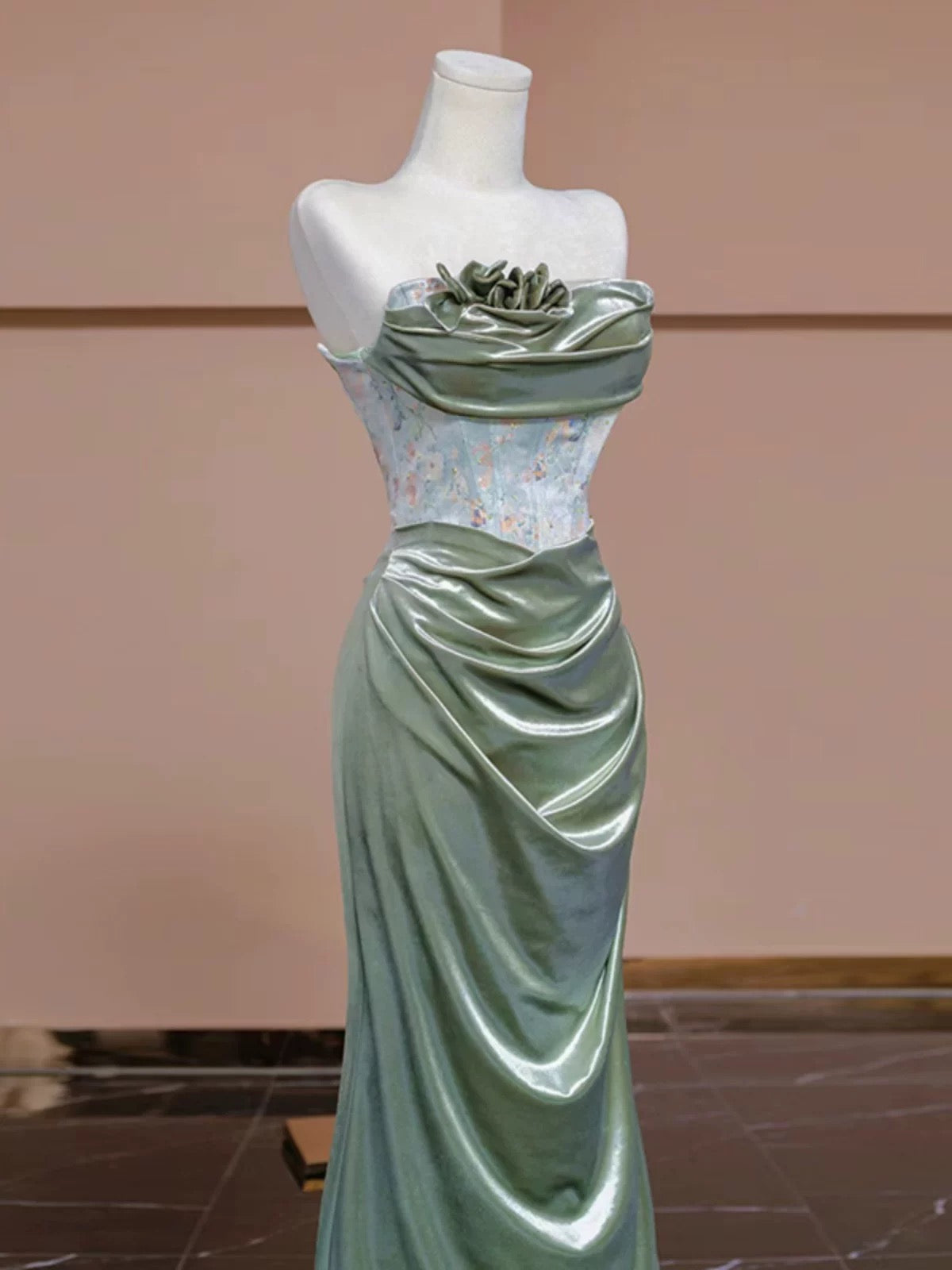 Pretty Mermaid Sweetheart Satin Long Prom Dress Evening Dress Formal Dress