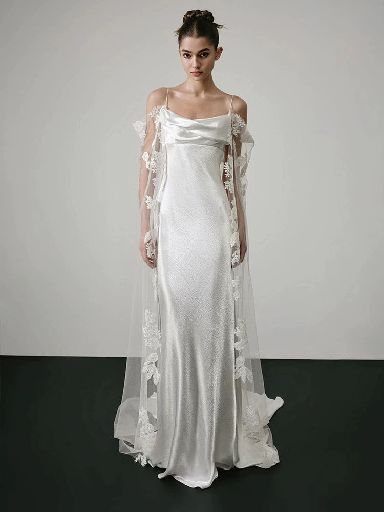 Timeless Mermaid Spaghetti Straps White Lace Wedding Dresses
