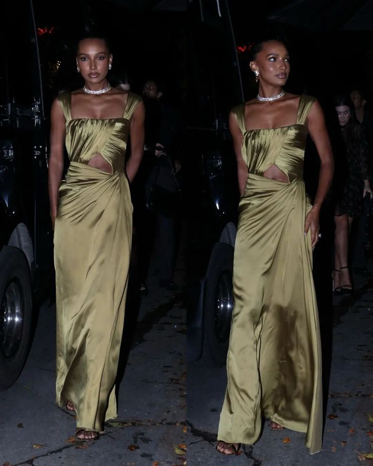 Fancy A line Square Neckline Green Satin Long Prom Dress Evening Dress Formal Dress