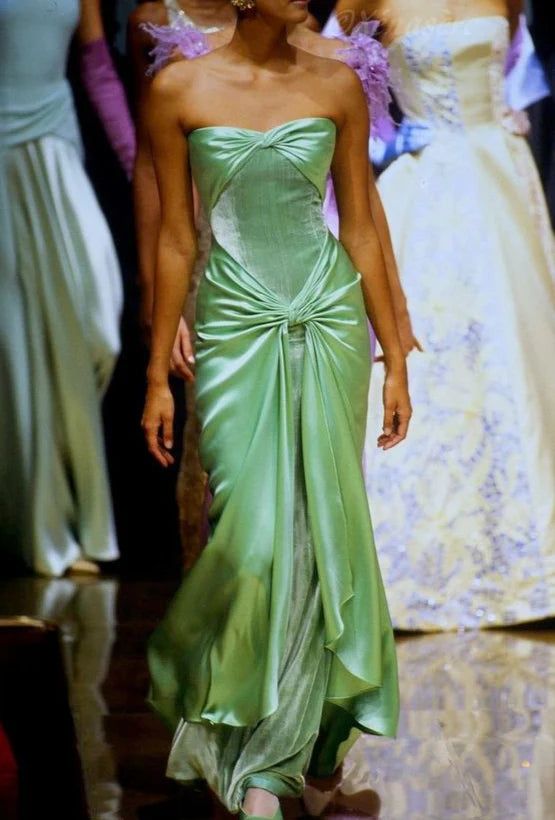 Fancy Mermaid Sweetheart Neckline Green Satin Long Prom Dress Evening Dress Formal Dress