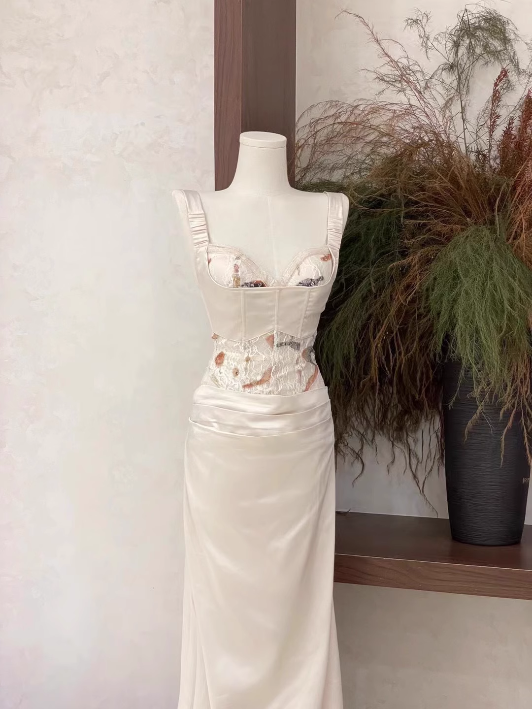 Modest 2 Pieces Top and Skirt Ivory Women's Long Vacation Dresses