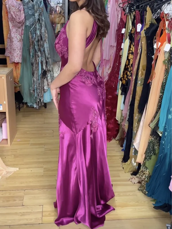 Vintage Mermaid Spaghetti Straps Backless Long Prom Dress Evening Dress Formal Dress