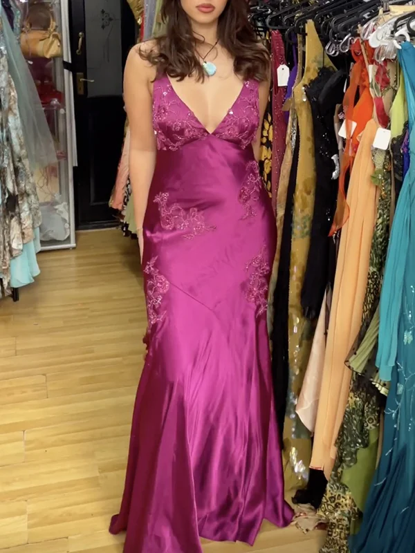 Vintage Mermaid Spaghetti Straps Backless Long Prom Dress Evening Dress Formal Dress