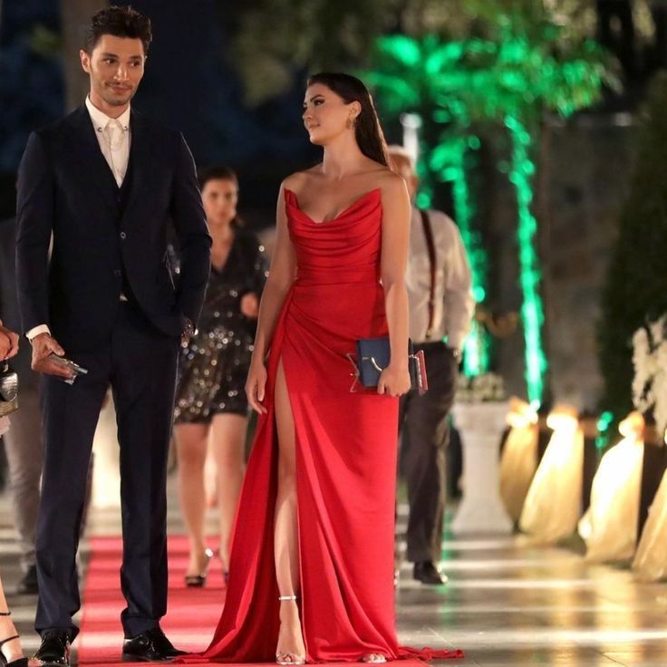 Sexy Mermaid Sweetheart Red Slit Prom Dresses Long Party Dress