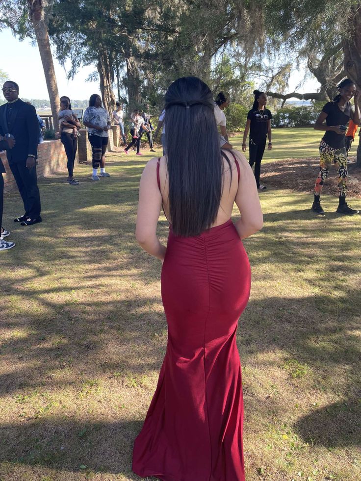 Sexy Mermaid Spaghetti Straps Burgundy Backless Prom Dresses Long Party Dress