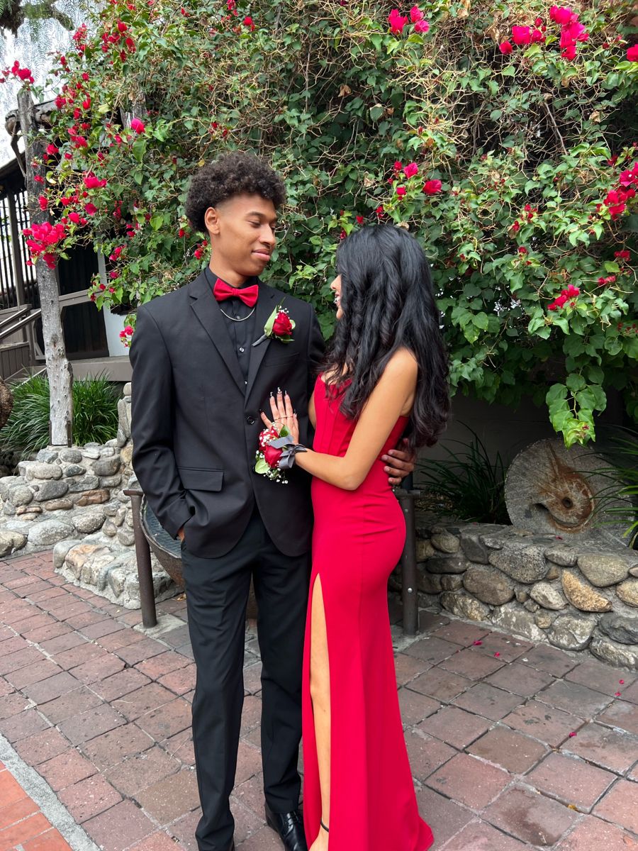 Sexy Mermaid Strapless Slit Red Prom Dresses Long Party Dress