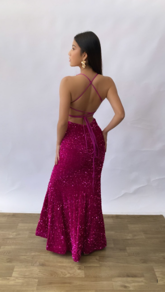 Beautiful Mermaid Spaghetti Straps Backless Sequin Long Party Dresses Prom Dress
