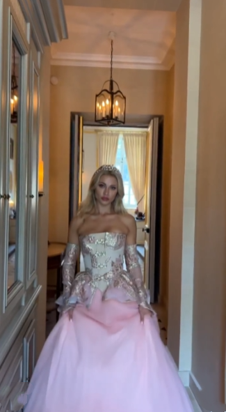 Pretty Ball Gown Strapless Pink Long Lace Prom Dresses Formal Evening Dress
