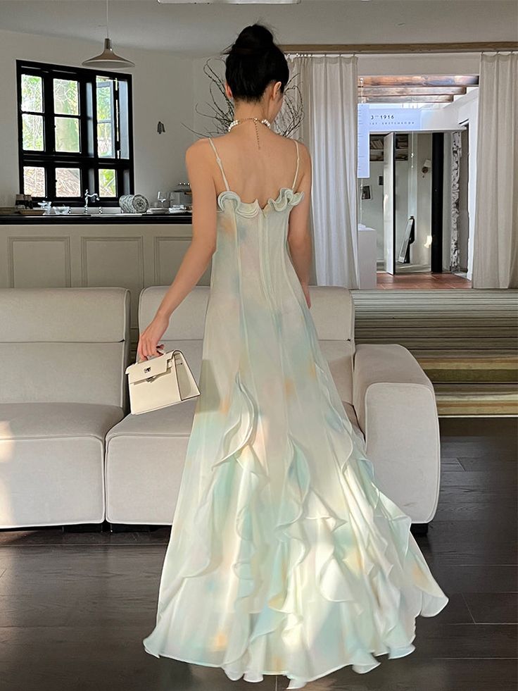 Beautiful Mermaid Spaghetti Straps Green Long Party Dresses Prom Dress