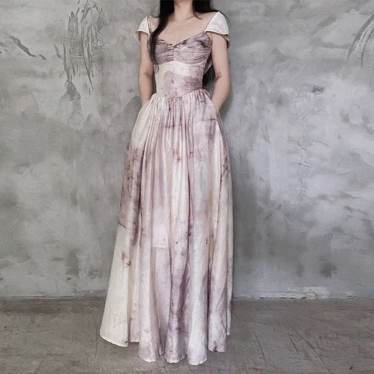 Pretty A line Spaghetti Straps Floral Long Prom Dresses Birthday Dress For Women With Hat