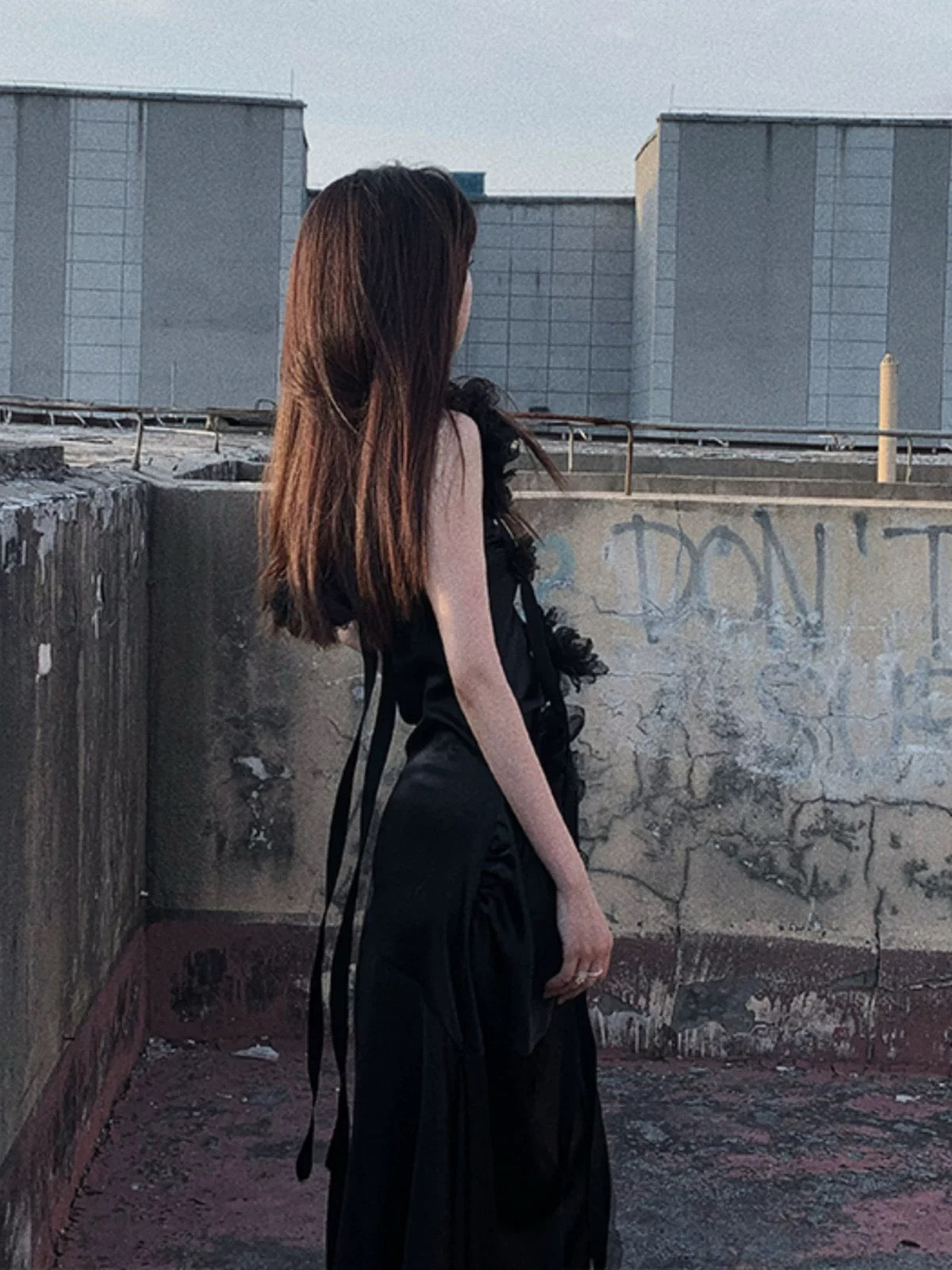 Chic A line Straps Black Long Prom Dresses Birthday Dress With Sleeves