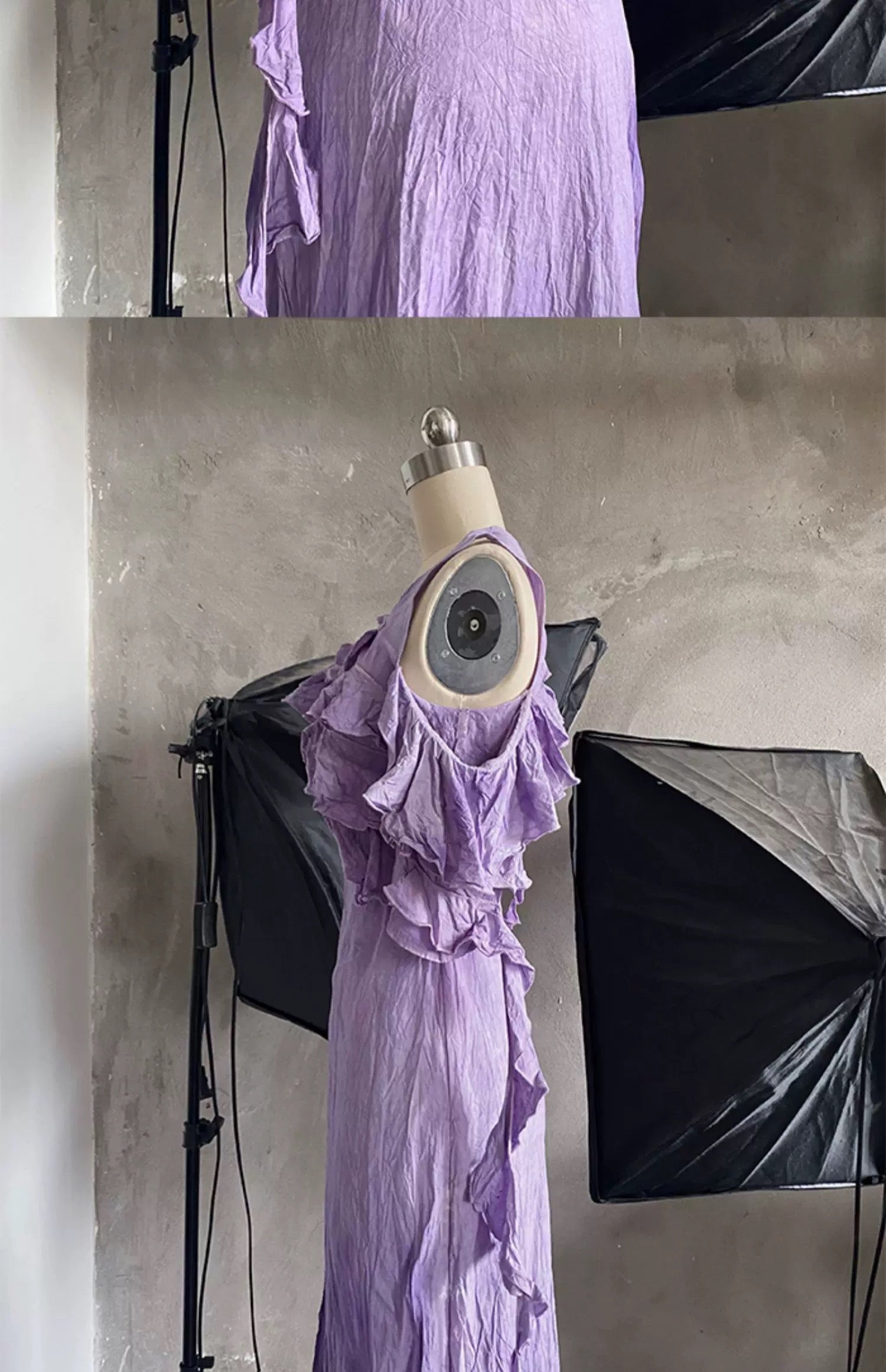 Chic A line Scoop Lilac Long Prom Dresses Birthday Dress With Ruffles