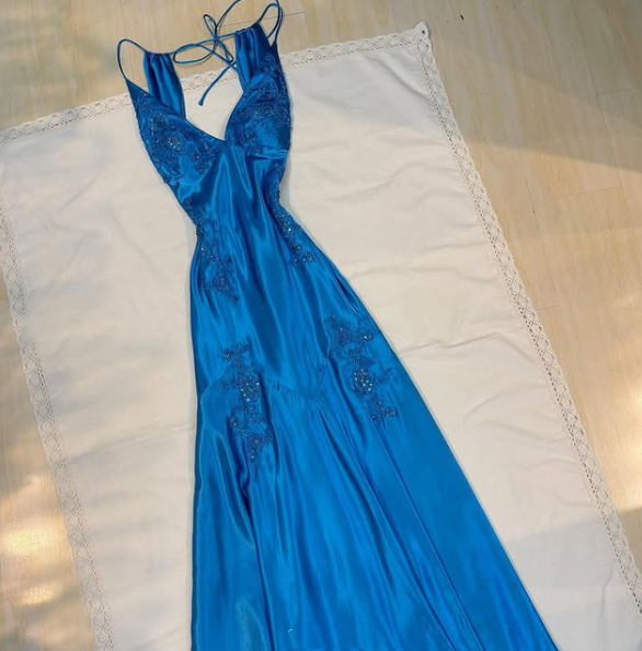 Pretty Mermaid Spaghetti Straps Backless Long Party Dresses Prom Dresses