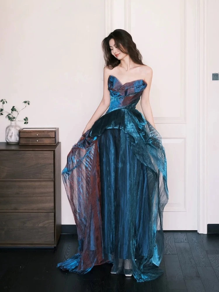 Pretty A Line Sweetheart Ruffles Long Evening Dress Prom Dresses