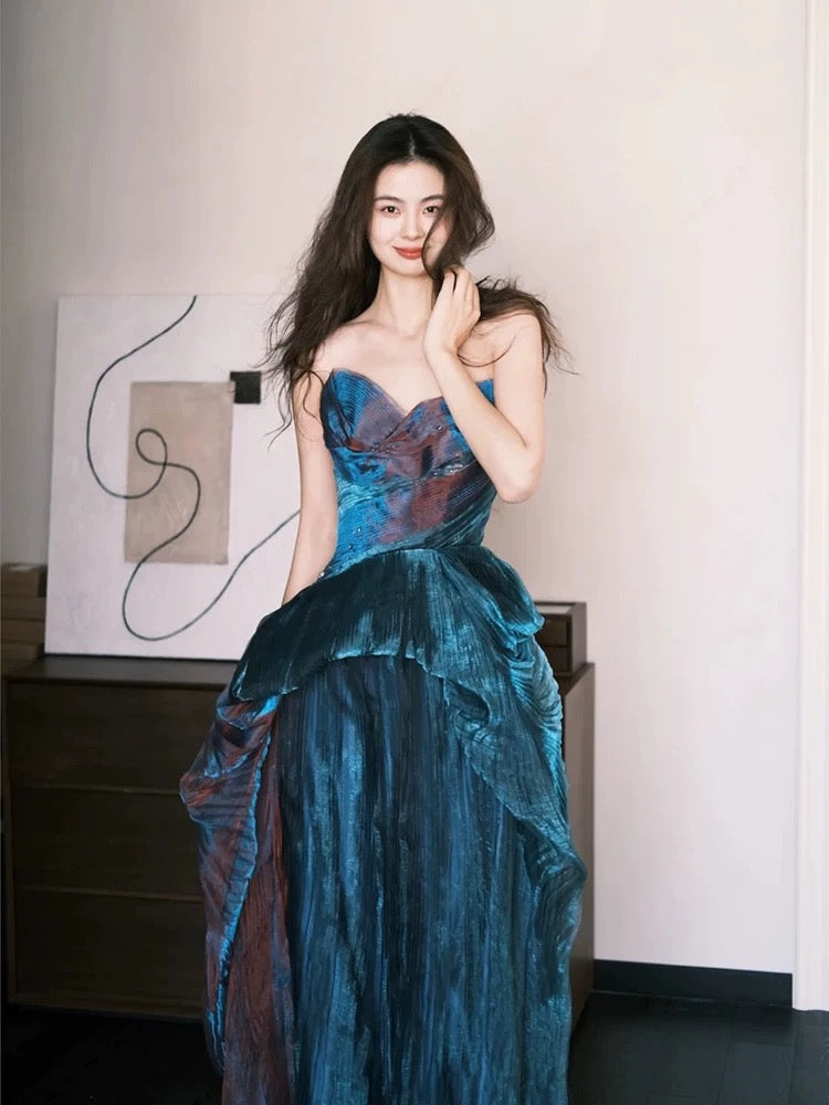 Pretty A Line Sweetheart Ruffles Long Evening Dress Prom Dresses