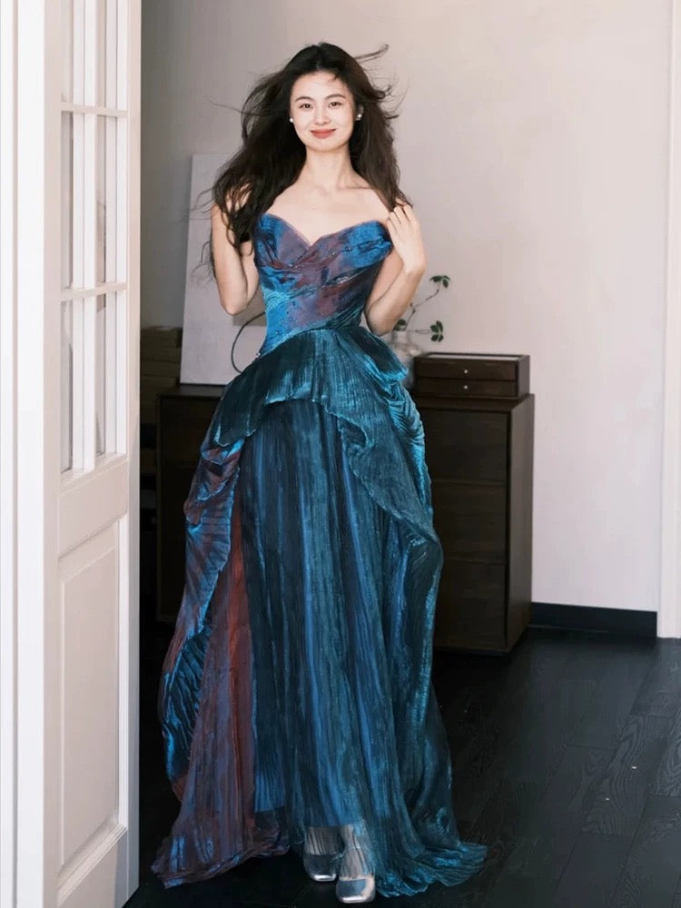 Pretty A Line Sweetheart Ruffles Long Evening Dress Prom Dresses