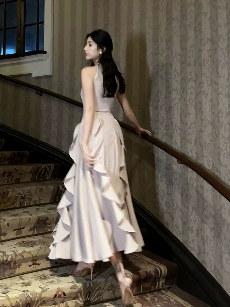 Pretty A Line Ruffles Ankle Length Pink Evening Dress Prom Dresses