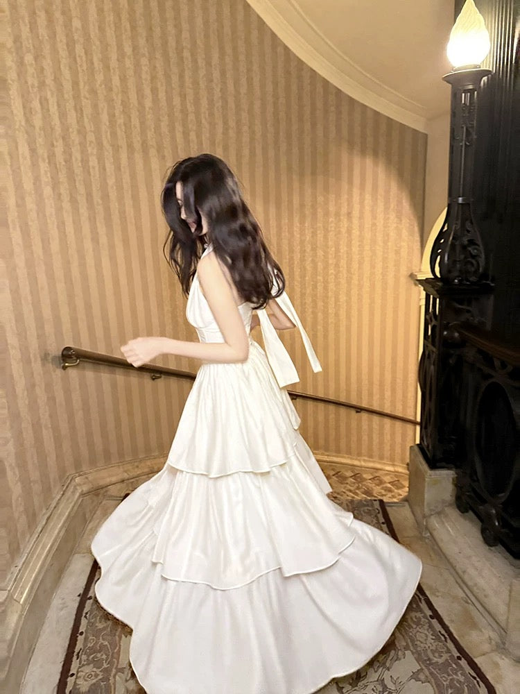 Pretty A Line Ruffles Ankle Length White Evening Dress Prom Dresses