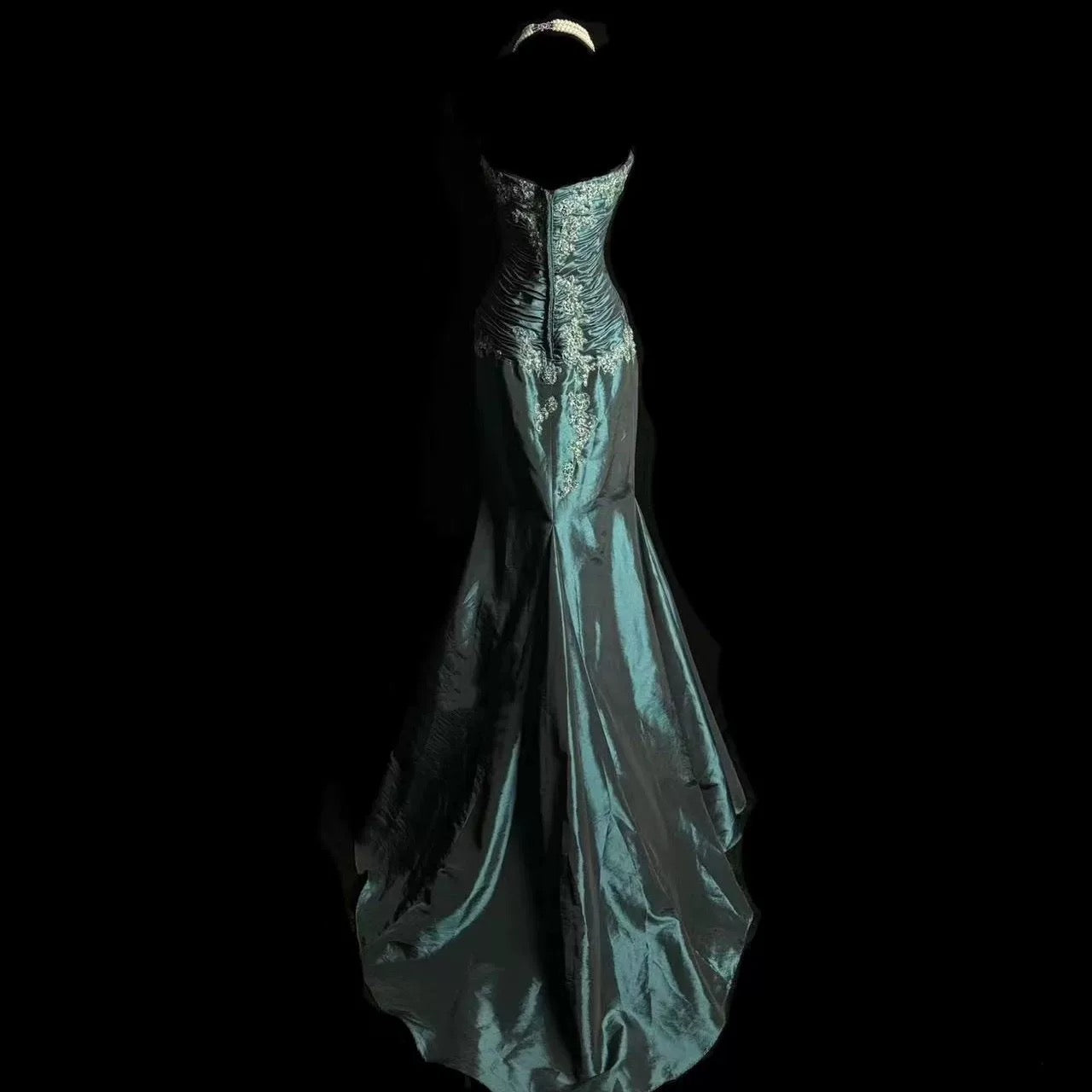 Retro Mermaid Sweetheart Taffeta Long Evening Dress Prom Dresses
