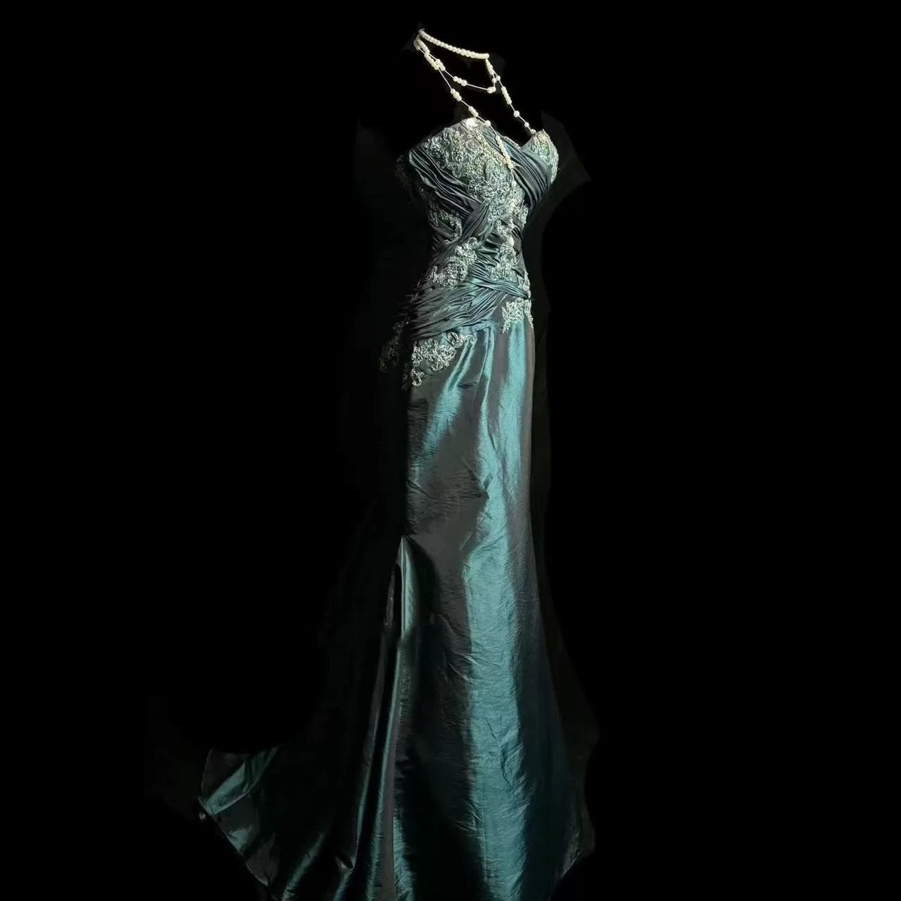 Retro Mermaid Sweetheart Taffeta Long Evening Dress Prom Dresses