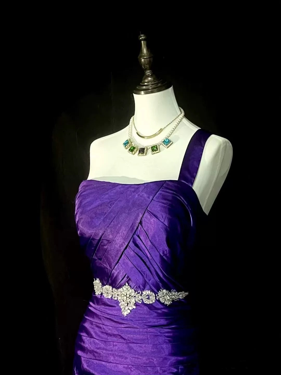 Retro Mermaid One Shoulder Satin Grape Long Evening Dress Prom Dresses