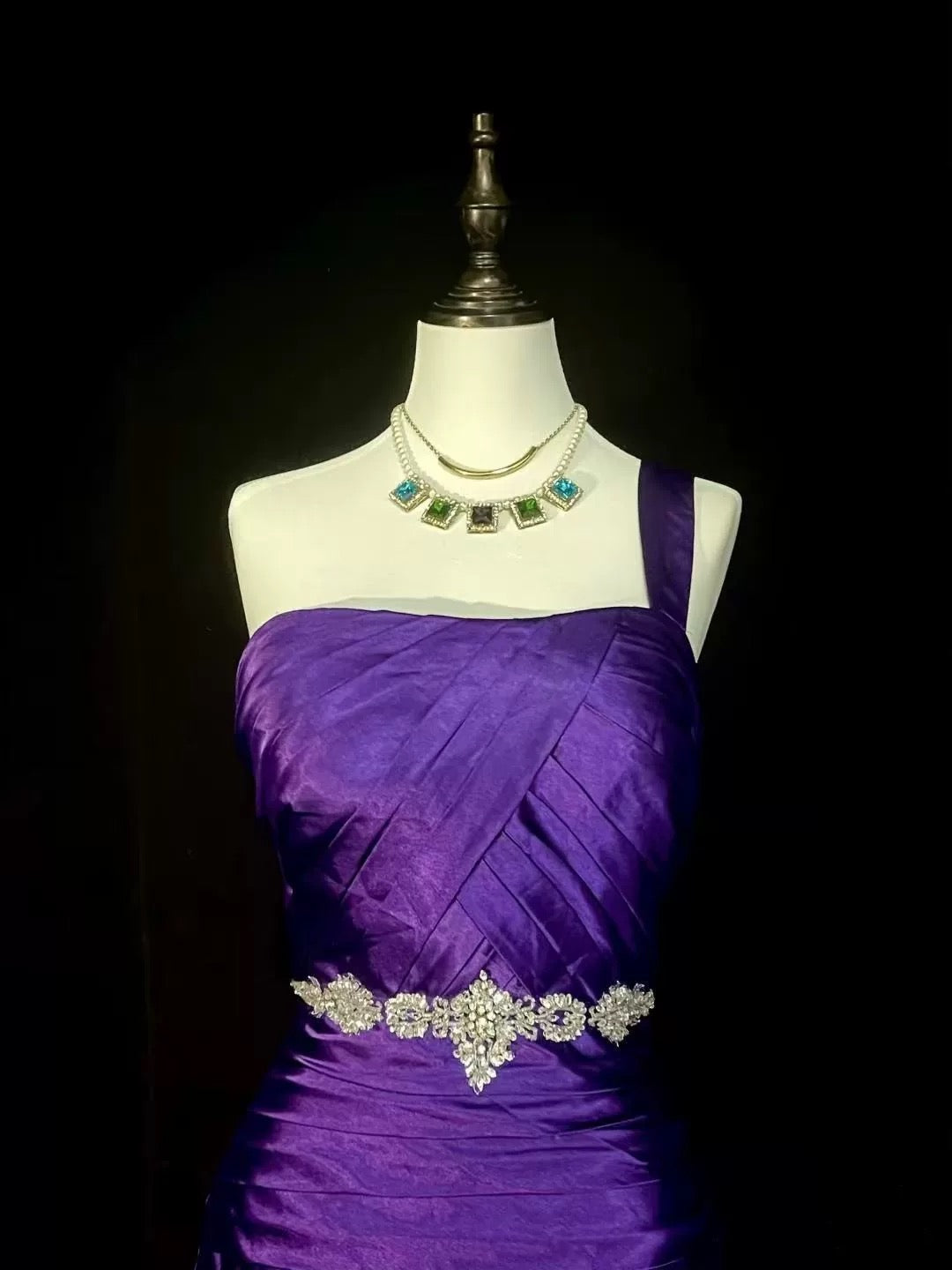 Retro Mermaid One Shoulder Satin Grape Long Evening Dress Prom Dresses
