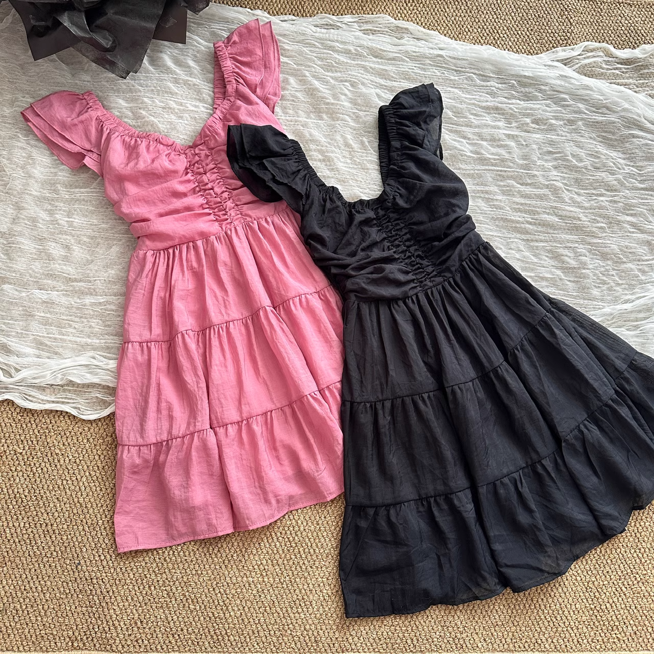 Cute A line Sleeveless Holiday Dresses Short Ruffles Pink Birthday Outfits