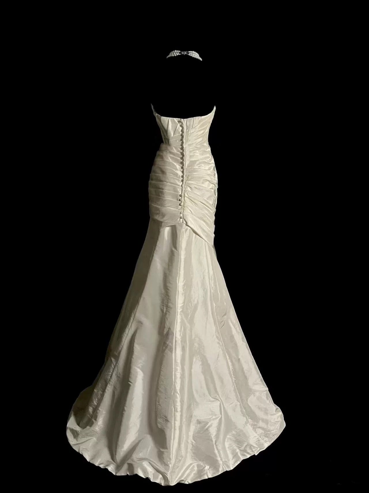 Chic Mermaid Sweetheart Taffeta Ivory Long Wedding Dress Bridal Dresses