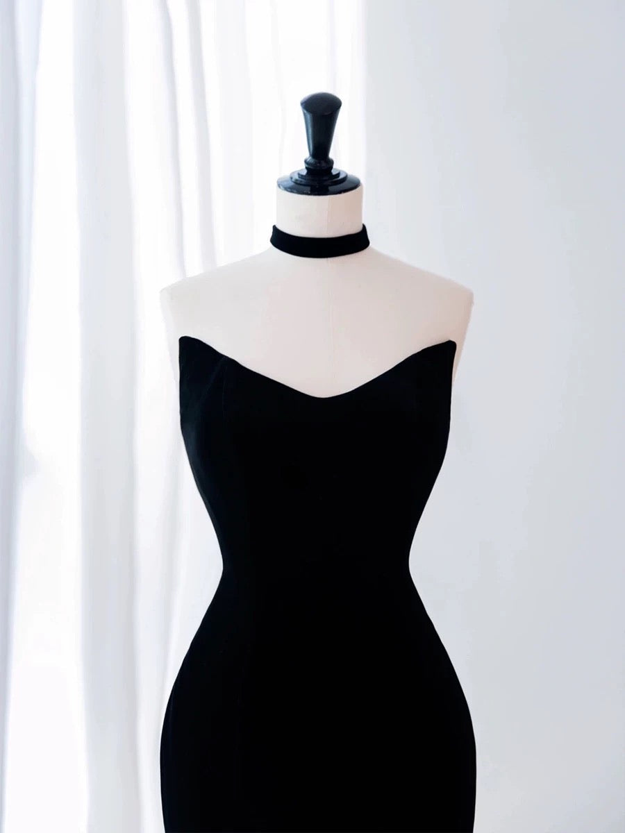 Pretty Mermaid Sweetheart Neckline Black Tulle Long Evening Dress Prom Dresses